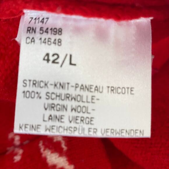 BOGNER Men's 100% Virgin Wool Nordic 1/4 Zip Knit Ski Sweater, Size 42/Large - Picture 4 of 12